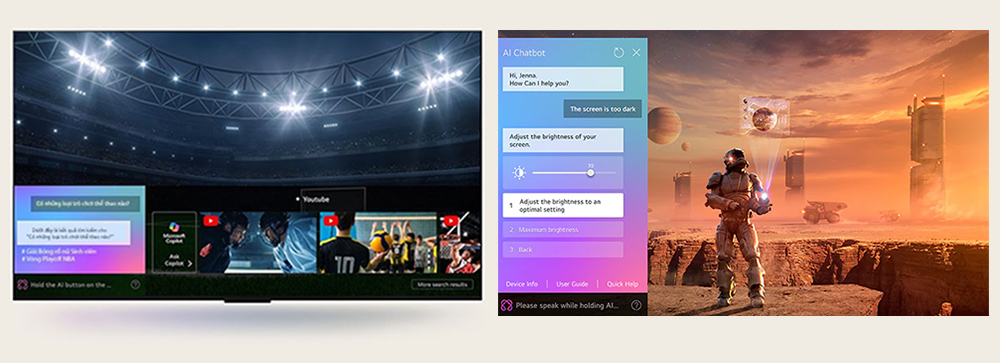 Hỗ trợ nhiều tính năng AI thông minh, tiện ích Tivi LG AI 4K 55 Inch 55UA7350PSB